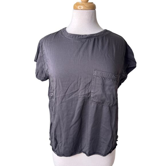 BELLA DAHL Ecovera Wide Leg PJ Pant & Short Sleeve Crewneck SET Medium - Picture 2 of 10